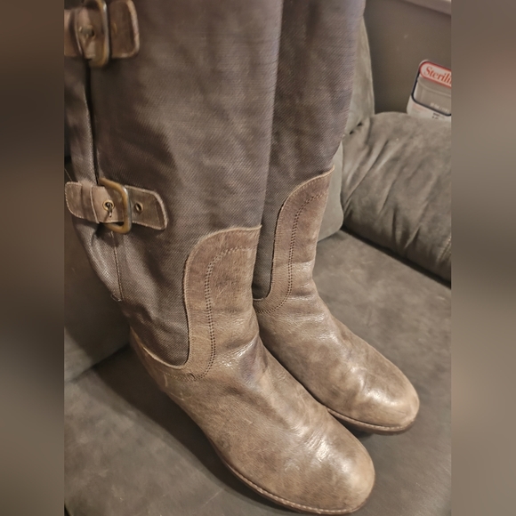STUART WEITZMAN LUDLOW RIDING LEATHER BROWN BUCKLE BOOTS 10 M Gossip Girl - Picture 5 of 10